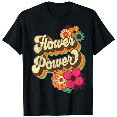 Flower Power Hippie Retro Groovy Positive Vibes des années 60 et 70 T-Shirt