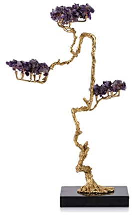 Kristallbaum Moderne Amethyst Fortune Tree Lucky Ornament Wohnzimmer Eingang Fernseher Cabinet Office Desktop Kristalldekoration Feng Shui Ornament Kristall-Feng-Shui-Baum