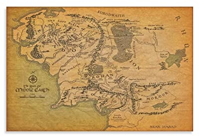 Mittelerde Karte Herr der Ringe Poster (23) Bild Druck Leinwand Poster Wandfarbe Kunst Poster Dekor Moderne Heimkunstwerke 60 x 90 cm