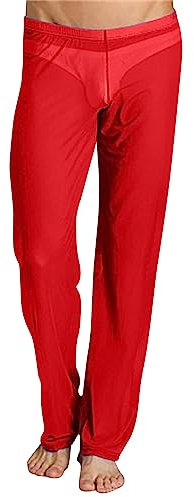 ZDSUHYIW Hosen Herren Unterwäsche Yoga Hosen Pyjama Transparent Sheer Pant Männer Soft Modal Slimming Netz Nachtwäsche Männer Reizvoll Nylon Mesh durchsichtige Lange Hose