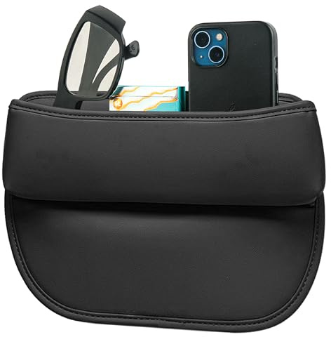 VENUSDALI Autositz-Organizer, Mittelkonsolen-Sitznaht-Organizer, hochwertiges Vordersitz-Seitentaschen-Accessoire, eleganter Leder-Organizer für kleine Gegenstände und Handys (eisenhaltig)