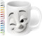 True Statements Emotion Büro Keramik-Tasse „Zwinkerndes Gesicht“ - 330ml Kaffeebecher - Face Mug - Geschenke für Kollegen (Weiß)