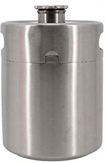 BUUNHI Heimbrausystem 2/3,6/4 / 5L Mini-Fass aus Edelstahl mit Schraubverschluss, einwandig, nachfüllbar, tragbar bierbrauset(2L)