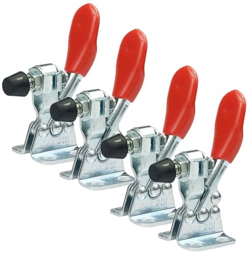 VZU 4 PCS GH201 Toggle Clamps, 198lbs Antislip Horizontal Clamp Quick Release Tool, Adjustable Hardware Toggle Clamps, Heavy Duty, for Machinery, Woodworking, Welding, Crafting, Moldmaking