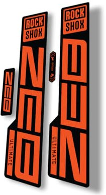 Gabel Ersatz Aufkleber kompatibel für Rock Shox Zeb Ultimate 2021 Serie Orange (glänzend)