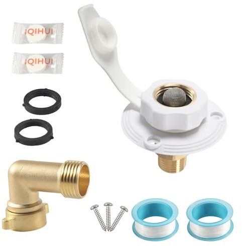 Wassereinlassanschluss für Wohnmobile – Wasseranschluss aus langlebigem Messing mit Rückschlagventil, Wassereinlassanlage für Wohnmobile, Anhänger, Wassereinlass mit Vorregler
