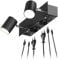 ledscom.de Wandleuchte WAIKA, 2-flammig, Schalter, schwarz, 2 Steckdosen, USB-C, USB-A, 2x GU10 max. 15W