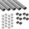 5x 2m - A15 LED Profil Schwarz inkl. Abdeckung, Halter & Endkappen 5x 2m opal