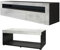 Vladon Wohnzimmer-Set Berlin, bestehend aus 1 TV-Board mit 1 offenem Fach und 2 Klappen und 1 Couchtisch, Schwarz matt/Beton Oxid Optik