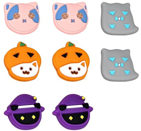 SNONESIY 8 Stück Joystick Kappen Kompatibel mit Switch, Thumb Grips Kompatibel mit Nintendo Switch, Silikon, Schwarz