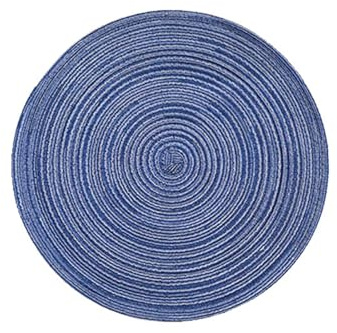 Homxi 8PCS Sets de Table,30 CM,Sets de Table Antidérapant Sets de Table Polyester Couleur Unie avec Rond Set Table Bleu Foncé