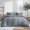 Dreamzie Bettwäsche Set 220x240 Mako Satin - Grau - Bettbezüge 220x240 cm mit 2 Kissenbezüge 80x80 cm - Oeko-Tex Zertifiziert - Bettwäsche 220x240 Baumwolle 3teilig