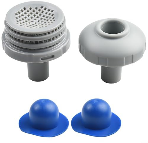 Ensemble de connecteurs d'entrée et de sortie pour piscine INTEX de 32 mm, comprend des grilles de crépine et une buse à jet et des raccords pour une installation facile (bleu)