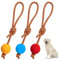 UOCAI 3 Pièces Balle pour Chien avec Corde, Jouet Chien Balle Corde, Jouet De Lancer De Corde, Balles en Caoutchouc, Doux Et Souple, Augmenter Le Plaisir De Votre
