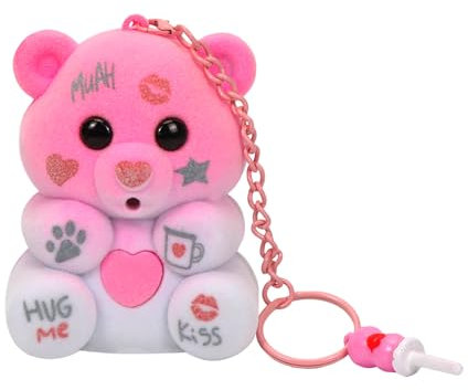 O-Kinee Love & Tell Ourson Rose,Ours en Peluche Interactif Enregistrable,Jouets Interactifs Adaptés aux Enfants à Partir de 3 Ans,Peluche Parlante avec Tétine et Porte-clésPorte-clés Ours en Peluche