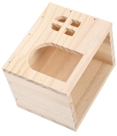 Abaodam Hamster Holzhaus Mehrkammer Versteckhaus Kleintierhaus Schutzhaus für Meerschweinchen Kleine Nagetiere Haustierbedarf