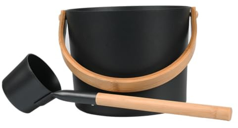 Sauna Bucket and Ladle Set,7L/1.85 Gallons Aluminum Sauna Bucket with Spoon | Sauna Accessories,SPA Shower Bath Accessories Supplies,Good Addition for Home Saunas,Steam Room,Hot Spring