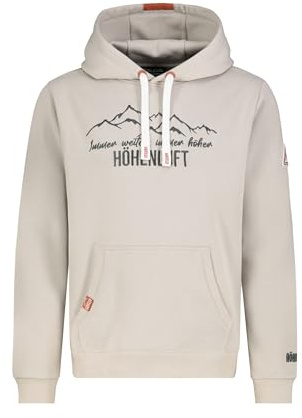 Sublevel Herren Kapuzenpullover mit Berge Print, Kapuze Light-beige XXL