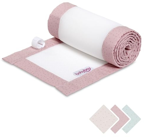 babybay Nestchen 3D Mesh Royal passend für Modell Maxi, Boxspring, Comfort und Comfort Plus, rosé Glitzerpunkte gold