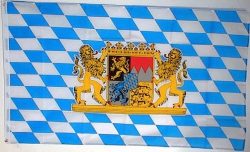 Qualitäts Fahne Flagge Bayern mit Wappen/Löwen 90 x 150 cm mit verstärktem Hissband