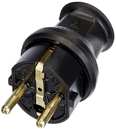 Kopp Schutzkontakt-Stecker mit Knickschutz klein, 1 Stück, Schwarz, 179716043