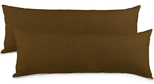 aqua-textil Classic Line Kissenbezug 2er-Set 40 x 145 cm dunkel braun Baumwolle Seitenschläferkissen Bezug Reißverschluss