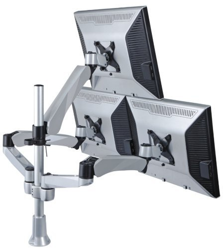 Mount-It! Three Monitor Desk Mount Spring Arm Quick Release/Mount
