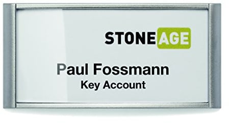 Durable Namensschild Classic mit Magnet, 34 x 74 mm, 10 Stück, silber, 854223