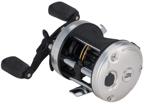 Abu Garcia Ambassadeur C3 Conventional Reel, Size 6500 (1292722), 3 Stainless Steel Ball Bearings + 1 Roller Bearing, Carbon Fiber Star Drag, Max of 15lb | 6.8kg,Silver
