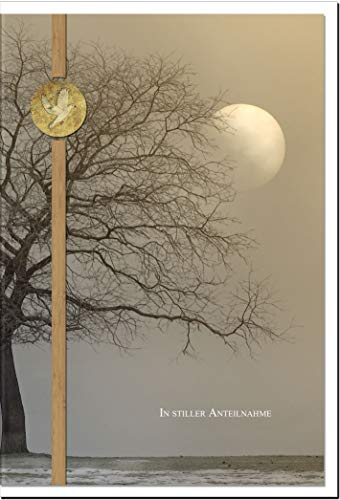 metALUm Kondolenzkarte ABSCHIED | Baum im Vollmond 00119