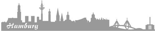 skyline4u Aufkleber Hamburg Skyline viele Farben in 8 Größen und 25 Farben (30x6cm grau)