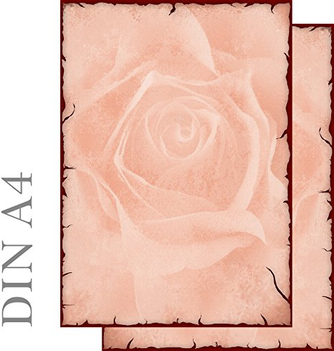 Briefpapier Rose Antik beidseitig bedruckt Motivpapier DIN A4 90 g/m² (20 Blatt)