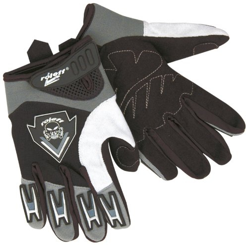 Roleff Racewear Motocross Handschuhe für Kinder, Schwarz/Silber, M