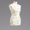 Schneiderpuppe - Zubehör | Zum Probierpreis! | Größen S - XL (Female ♀) | LUCCESI | Torso Size: S (34-36 | Bezug Creme-Weiss/florales Muster (braun) | Damen - Schaufensterpuppe ohne Standfuss