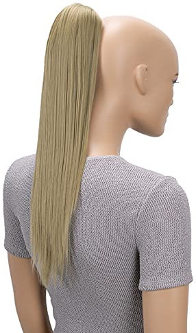 CAISHA 50cm Clip on Zopf Haarteil Pferdeschwanz Haarverlängerung Kunsthaar Glatt Blond H70