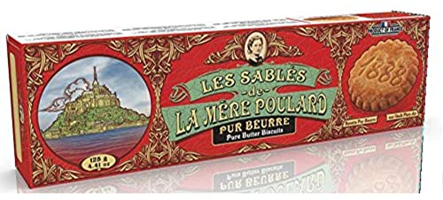 La Mère Poulard Galletas tipo sablés de mantequilla pura, delgadas y crujientes - 125g