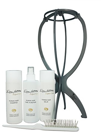 Ellen Wille Expert Care Humain Hair Pflegeset - 002 Shampoo Balsam Conditioner Bürste Perückenständer