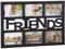 Relaxdays Bilderrahmen Freunde, Galerierahmen für 6 Fotos, Fotocollage Rahmen, Kunststoff, HBT: 33x48x1,5 cm, schwarz