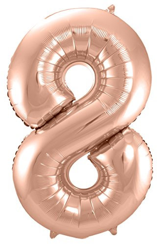 Folat 631389 - Folienballon Zahl 8 - rosegold - ca. 86 cm