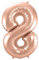 Folat 631389 - Folienballon Zahl 8 - rosegold - ca. 86 cm