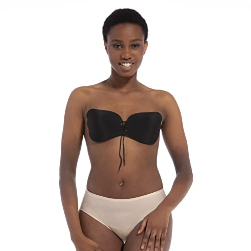 MAGIC Bodyfashion Damen Va-Va-Voom Bra Push-Up Silikon Klebe-BH mit Kordelzugverschluss Haftend, Nahtlos Trägerlos Rückenfreier Selbstklebender Push-Up BH