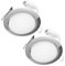 ledscom.de 2er Set LED Decken-Einbaustrahler RUBA chrom je 541lm warmweiß 3-Stufen Dimmen ohne Dimmer rund flach 107mm Ø Loch ca. 83-100mm Ø