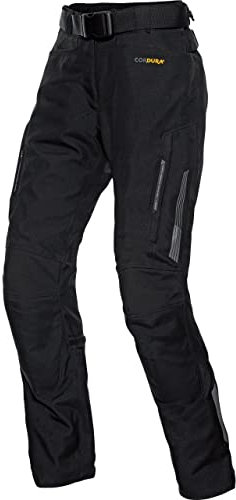 FLM Damen Touren Textilhose 3.0 Motorradhose mit Protektoren Wasserdicht und Atmungsaktiv, Thermohose Herausnehmbar schwarz M (lang)