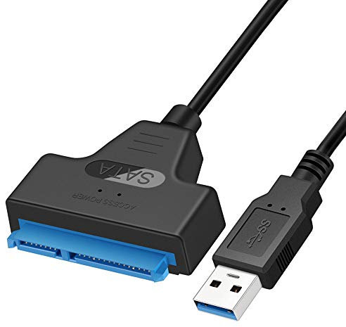 YiYunTE Cable Adaptador USB 3.0 a SATA 2.5 para Disco Duro 2.5 SSD HDD Cable Conversor USB a SATA Convertidor Externo SATA III Convertidor con UASP Hard Drive Adapter USB SATA III de 22 Pines