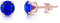 DTPsilver® - Orecchini Donna Argento 925 Placcato Oro Rosa con Cristallo Blu - Orecchini Punto Luce - Orecchini Piccoli a Lobo - Diametro 6 mm - Orecchini Blu Maestoso