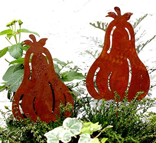 LB H&F Roststecker Herbst Herbstdeko Gartendeko Gartenstecker Rost Metall Dekofigur Gartenfigur Rostfigur (Kürbis NEO)