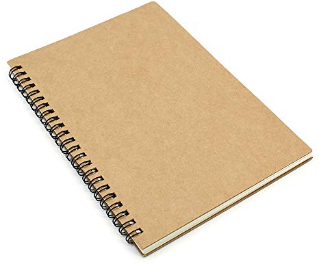 KiKiHong A5 Spiralblock Notizbücher Kraftpapierabdeckung 120 Seiten/60 Blatt Notizbuch mit Spiralbindung für Memos, Reisen Tagebuch, Schreibblock (Braun)