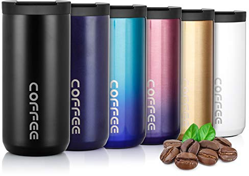 Lalafancy Insulated Coffee Cup 350ml/500ml Vacuum Double Walled Travel Mug Stainless Steel with Leakproof Lid, Car Coffee Mug for Hot and Cold Water and Tea