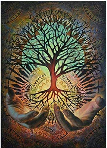 BBSJX Puzzles pour Adultes 1000 Pièces,Puzzles en Bois Naturel en Bois Puzzles Arbre De Vie Puzzle pour Adulte Maison Décoration Murale Cadeau,Puzzles Classiques 75X50Cm
