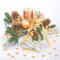 Auswahl Motiv - 20 Servietten/Napkins - ca. 33 x 33 cm 3-lagig - goldene Weihnachtsdekoration auf Holzstern Kerze Zapfen Zweige - Tisch-Deko Basteln Serviettentechnik